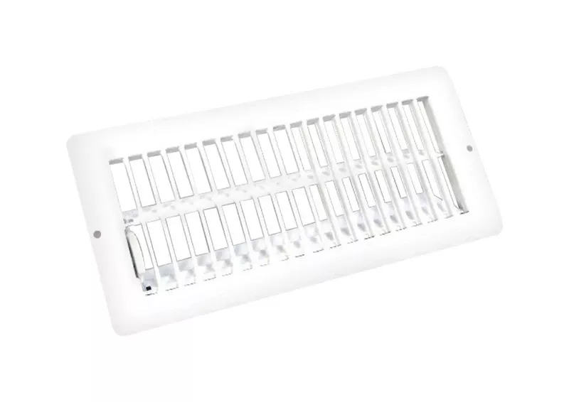 4 In. X 10 In. X 11/16 In. White Steel Floor Register Ea