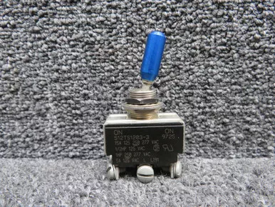 512TS1203-3 (Alt: 35-380053-1) Micro Switch Toggle Switch Assy (28V, 15A) (Blue)