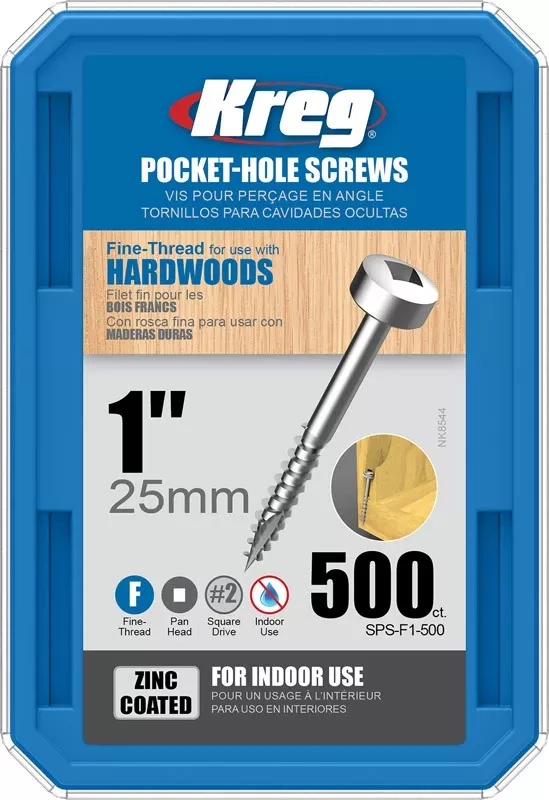 #6 1 In. Fine Pan Head Zinc Pocket Hole Screw (500 Ct.) Ea